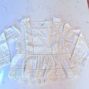 Anthropologie White Lace Blouse